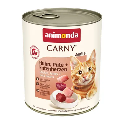 Animonda Carny Adult 24 x 800 g Pui, curcan & inimi de rață