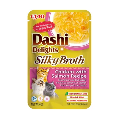 Hrană Umedă Pisică Adult, Churu Dashi Delights, Silky Broth, Pui și Somon, 40g