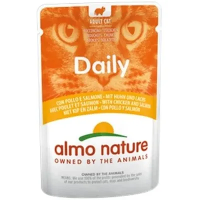 Almo Nature Daily Plic pentru pisici, cu pui și somon 70g