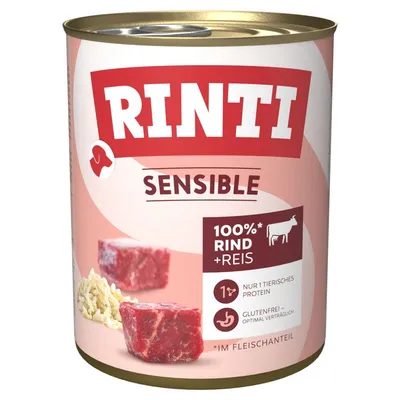 Rinti Sensible 24 x 800 g Vită & orez