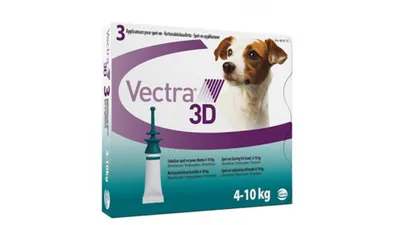 Vectra 3D câini 4-10 kg, 3 pipete