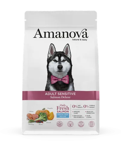 Hrană Uscată Câine Adult, Amanova Sensitive, Hipoalergenic, Somon, 2kg