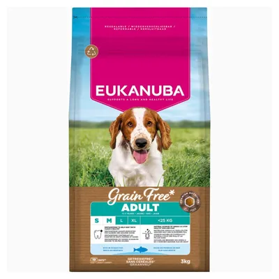 Eukanuba Grain Free Adult Small & Medium Pește de mare 3 kg