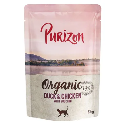 Purizon Organic 12 x 85 g Rață și pui cu dovlecei