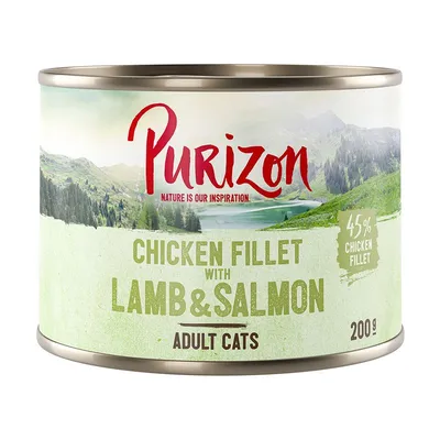 Purizon Adult 6 x 200 g - fără cereale File de pui cu somon & miel