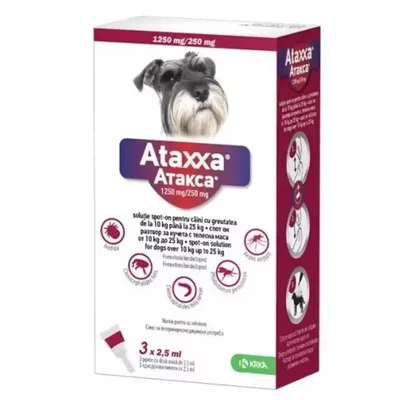 Ataxxa câini 10-25 kg, 1 pipetă