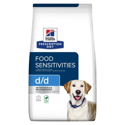 Hill's Prescription Diet d/d Food Sensitivities, Rață cu Orez, dietă veterinară câini, hrană uscată, piele & blana, sistem digestiv, 4kg