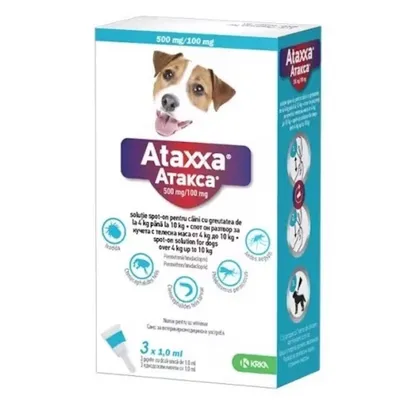 Ataxxa câini 4-10 kg, 3 pipete
