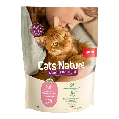 Hrană Uscată Pisică Adult, Mera Cats Nature, Sterilizat, Somon, 10kg