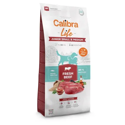 Calibra Life Junior Small & Medium Breed Vită proaspătă 2 x 12 kg