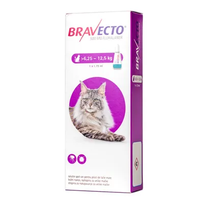 Bravecto pisici 6,25-12,5 kg, 1 pipetă