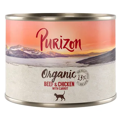 Purizon Organic 12 x 200 g Vită și pui cu morcovi