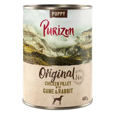 Purizon Puppy 6 x 400 g File de pui cu iepure & vânat
