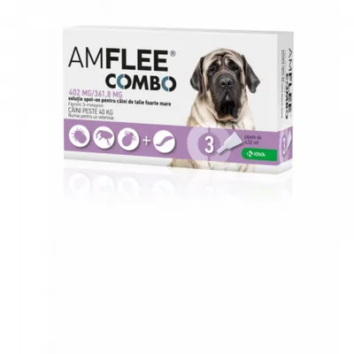 Amflee Combo câini 40-60 kg, 3 pipete