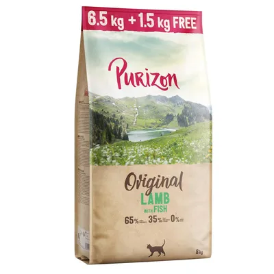 6,5 + 1,5 kg gratis! 8 kg Purizon Adult Fără Cereale Miel cu pește