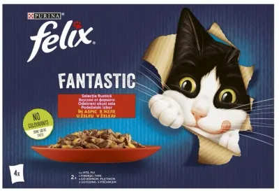 Felix Fantastic Pachet plicuri pentru pisici, cu Pui și Vită 4x85g