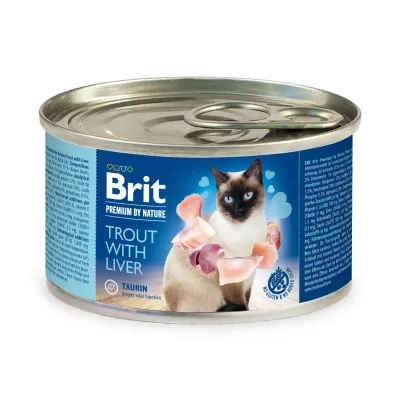 Brit Premium by Nature, Hrană Umedă Pisică Adult, Păstrăv și Ficat, 200g