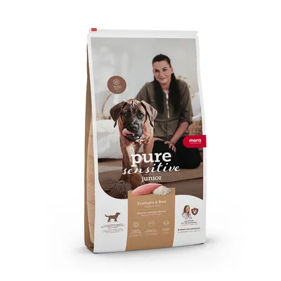 Mera Pure Sensitive Junior, Xs-Xl, Curcan și Orez, hrană uscată câini junior, alergii, 12.5kg