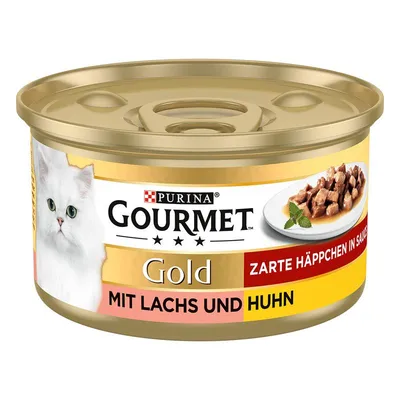 Gourmet Gold Bucățele în sos 12 x 85 g Somon & pui