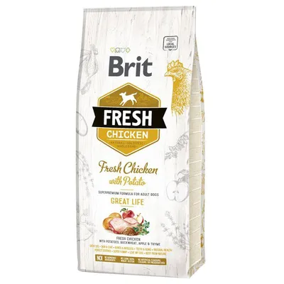 Brit Fresh Adult Great Life Pui cu cartofi 12 kg