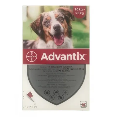 Advantix câini 10-25 kg, 1 pipetă