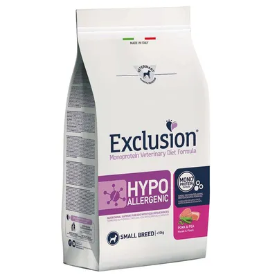 Exclusion Hypoallergenic Small Breed Porc și mazăre 2 x 7 kg