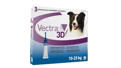 Vectra 3D câini 10-25 kg, 3 pipete