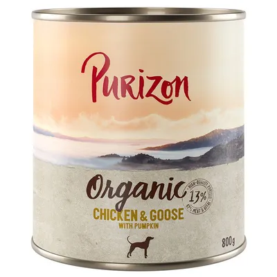 Purizon Organic 12 x 800 g Pui și gâscă cu dovleac