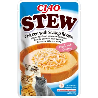 Inaba Ciao Plic hrana umeda pentru pisici, Tocanița cu Pui si Scoici 40g