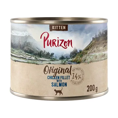 Purizon 12 x 200 g - fără cereale Kitten: File de pui cu somon