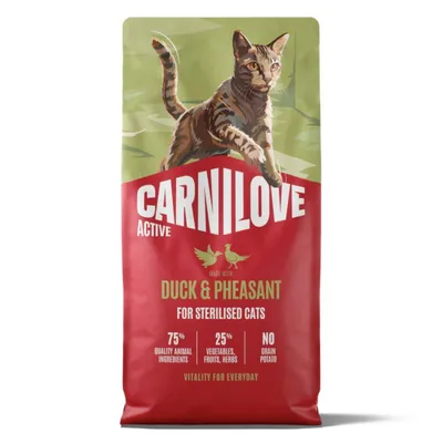 Carnilove Active Adult Sterilised cu rață și fazan 2 x 6 kg