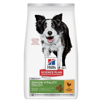 Hill's Science Plan Senior Vitality Mature Adult 7+ Medium Pui și orez 14 kg
