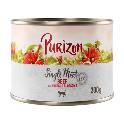 Purizon Single Meat 12 x 200 g Vită cu flori de hibiscus