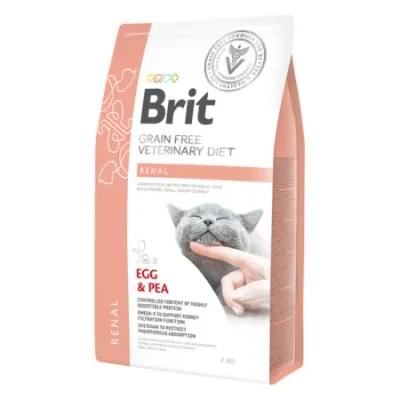 Brit VD Renal, Ou, dietă veterinară, hrană uscată fără cereale pisici, sistem renal, 400g