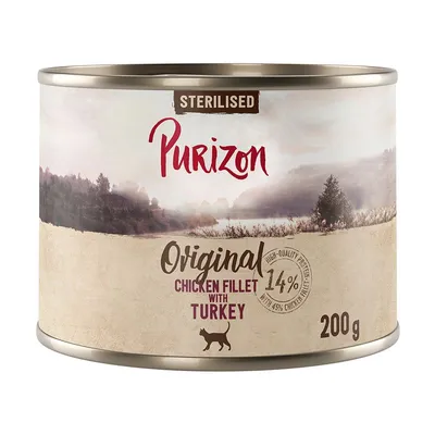 Purizon Adult Sterilised 6 x 200 g - fără cereale File de pui cu curcan