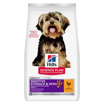 Hill's Science Plan Sensitive Stomach & Skin Adult 1+ Small & Mini Pui 3 kg