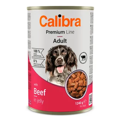 Calibra Premium Line, Xs-Xl, Vită, conservă hrană umedă câini, (în aspic), 1240g