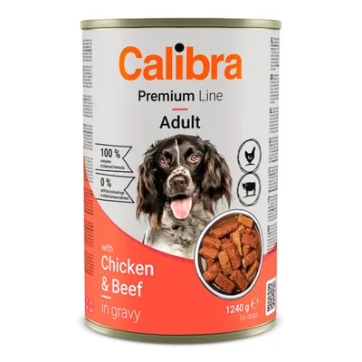 Calibra Premium Line, Xs-Xl, Vită, conservă hrană umedă câini, (în aspic), 1240g