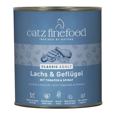 Catz Finefood Conserve 12 x 800 g Somon & pasăre