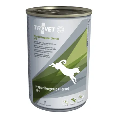 Dietă Veterinară, Hrană Umedă Câine Adult, Trovet Hypoallergenic, Cal, 400g