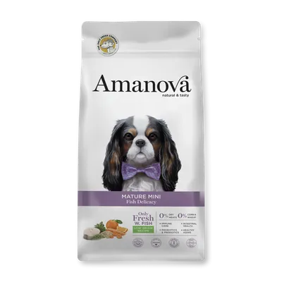 Hrană Uscată Câine Senior, Amanova Mature, Hipoalergenic, Talie Mică, Pește, 7kg