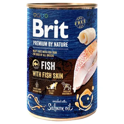 Brit Premium by Nature 6 x 400 g Pește cu piele de pește