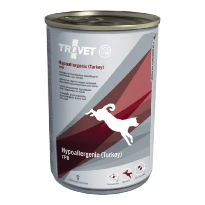 Dietă Veterinară, Hrană Umedă Câine Adult, Trovet Hypoallergenic, Curcan, 400g