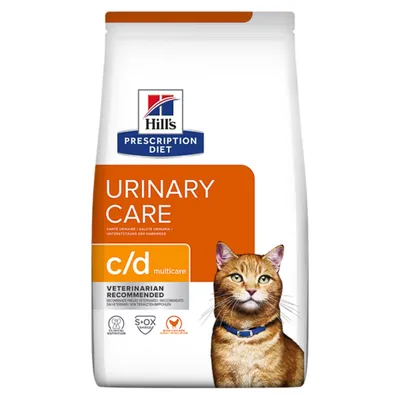 Hill's Prescription Diet c/d Urinary, Pui, dietă veterinară pisici, hrană uscată, sistem urinar, 400g