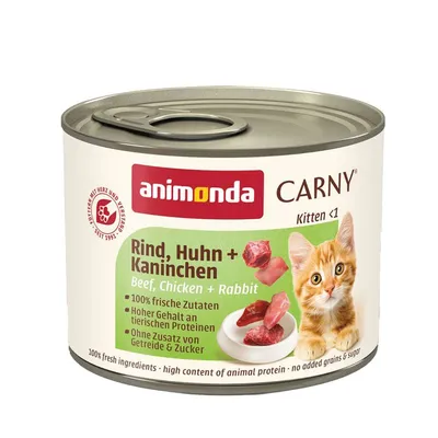 Animonda Carny Kitten 12 x 200 g Vită, pui & iepure