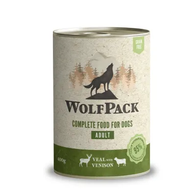 WolfPack Adult Vițel/Vânat, Hrană umedă pentru câini adulți 400 g