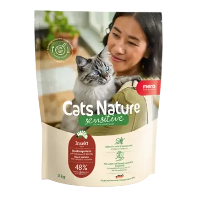 Hrană Uscată Pisică Adult, Mera Sensitive Cats Nature, Insecte, 2kg