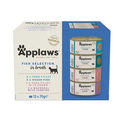 Multipack Applaws Adult Conserve 12 x 70 g Selecție de pește