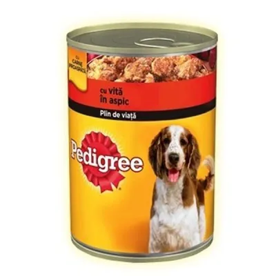 Pedigree Conservă pentru câini Adult, cu Vită în Aspic 400 g