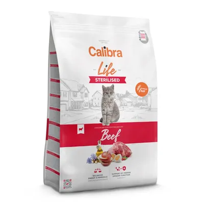 Calibra Life Sterilised, Vită, hrană uscată pisici sterilizate, 1.5kg